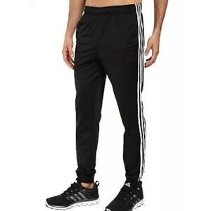 Adidas Essentials Tapered Black White 3-Striped Joggers Men's Size XXL